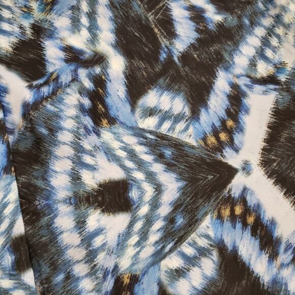 Rieley Pants High Rise Ankle Length Silky Tapered Blue and Black Pocket Medium - Picture 2 of 11